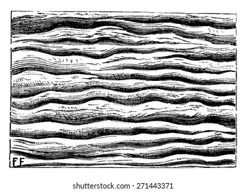 Ripples left by water and petrified, vintage engraved illustration. Earth before man - 1886.