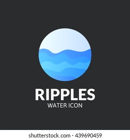 Ripples logo, vector template design water icon