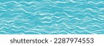 Ripples and water waves, sea surface. Vector natural background, banner.