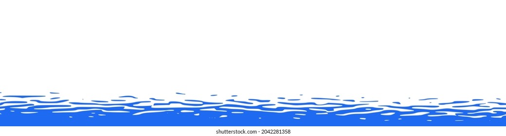 Ripples and water waves, sea surface. Vector natural background, bottom bezel.