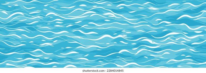 Ripples and water waves, sea surface. Vector natural background, banner.