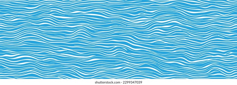 Ripples and water waves, sea surface. Vector natural background, banner.