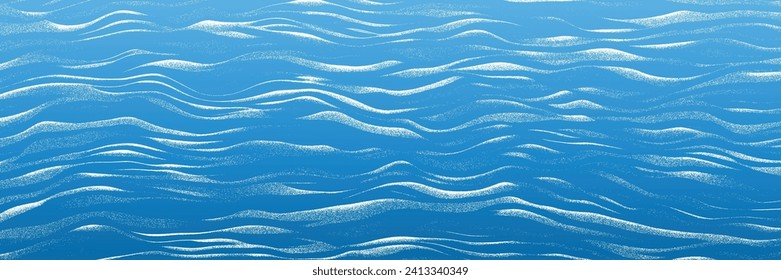 Ripples and water waves, sea surface, vector natural background, banner