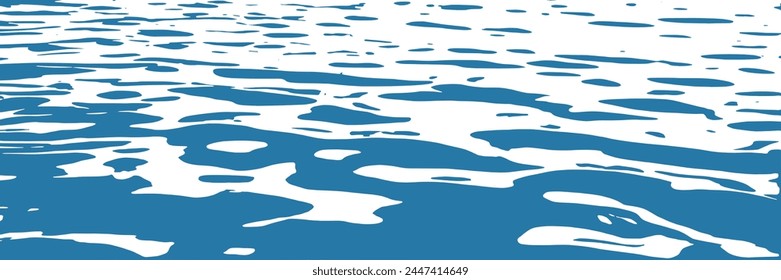 Ripples and water waves, sea surface, vector natural background, banner