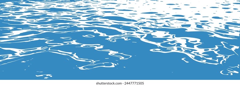 Ripples and water waves, sea surface, vector natural background, banner