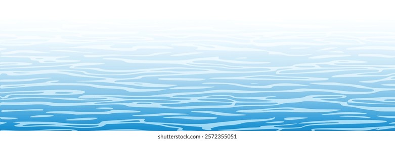 Ripples and water waves, sea surface, vector natural background, banner