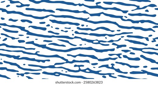 Ripples and water waves, sea surface, seamless pattern, vector natural background, banner