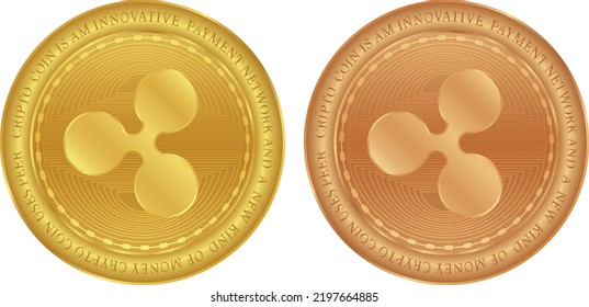 ripple-xrp coin vector illustrations. 3d illustration