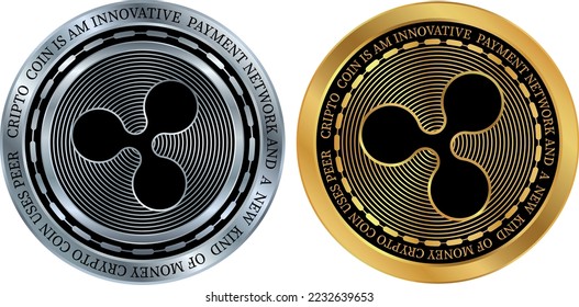 ripple-xrp coin vector illustrations. 3d illustration