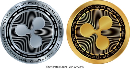 ilustraciones vectoriales de monedas ripple-xrp. 3.ª ilustración
