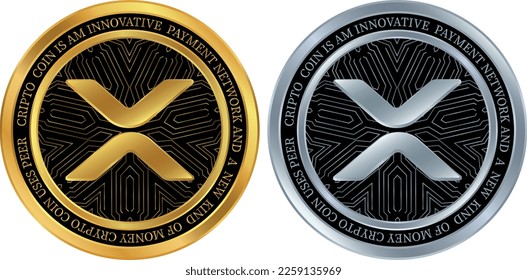 ripple-xrp coin vector illustrations. 3d illustration