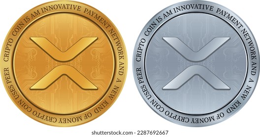 ripple-xrp coin vector illustrations. 3d illustration