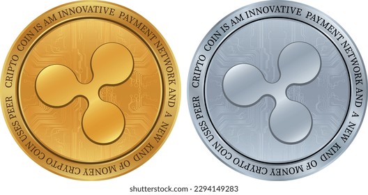 ripple-xrp coin vector illustrations. 3d illustration