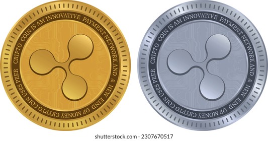 ripple-xrp coin vector illustrations. 3d illustration
