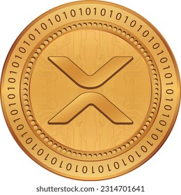 ilustraciones vectoriales de monedas ripple-xrp. 3.ª ilustración