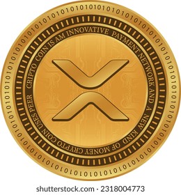 ripple-xrp coin vector illustrations. 3d illustration