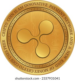 ilustraciones vectoriales de monedas ripple-xrp. 3.ª ilustración