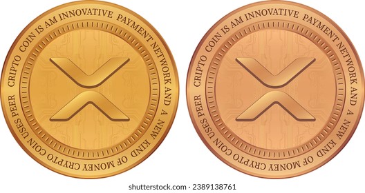 ripple-xrp coin vector illustrations. 3d illustration