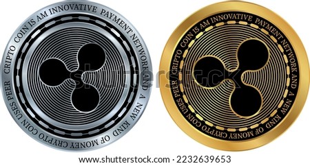 ripple-xrp coin vector illustrations. 3d illustration