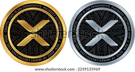 ripple-xrp coin vector illustrations. 3d illustration