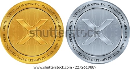 ripple-xrp coin vector illustrations. 3d illustration