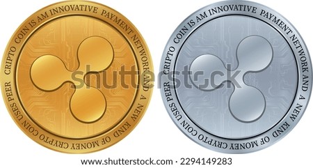 ripple-xrp coin vector illustrations. 3d illustration