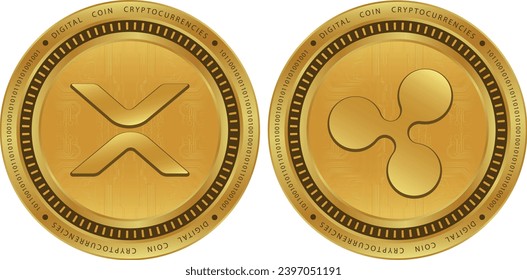 ripple-xrp coin vector illustrations on transparent background. 3d illustration