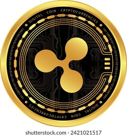 ripple-xrp coin vector illustrations on transparent background. 3d illustration