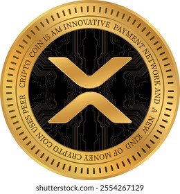 ripple-xrp coin vector illustrations on transparent background. 3d illustration