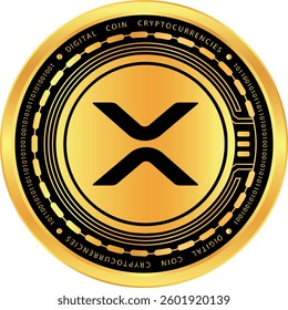 ripple-xrp coin vector illustrations on transparent background. 3d illustration