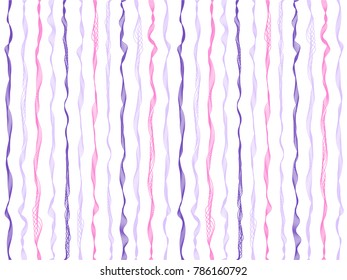 Rippling curved stripes vertical lines vector shirt pattern. Thin intersecting and parallel bent lines, curve wavy ribbons clothing fabric.  Wavy stripes ripple fabric texture swathes design.