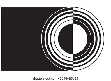 Rippling Semi Circle with its reversed side and copyspace
