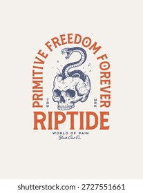 Riptide Skull und Schlange Emblem Primitive Freiheit für immer