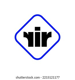 Rir brand Name initial letters icon. RIR vector monogram.