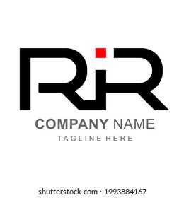 RiR logo. Vector Letter Design with Red and Black Colors.