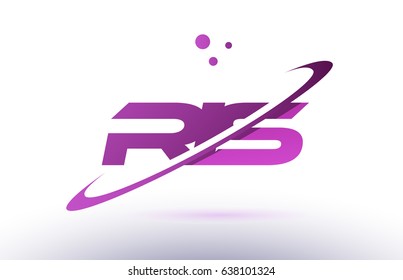 ris r i s  alphabet letter logo combination purple pink creative text dots company vector icon design template