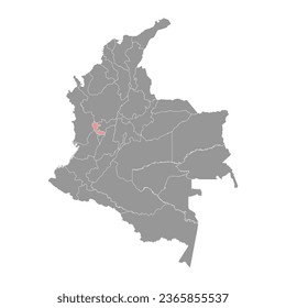 Risaralda department map, administrative division of Colombia.