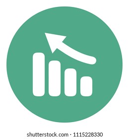 rise arrow vector flat icon