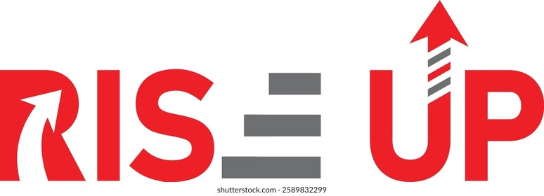 Rise Up arrows logo design