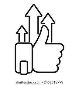 Las flechas de elevación pulsan el Vector de contorno. Éxito empresarial. Estrategia de formación