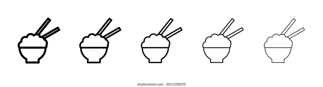 Rise Bowl icons vector set in different stroke line style