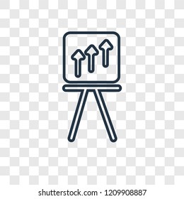 Rise concept vector linear icon isolated on transparent background, Rise concept transparency concept in outline style