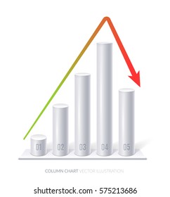 Rise and fall of bar graph with curve line