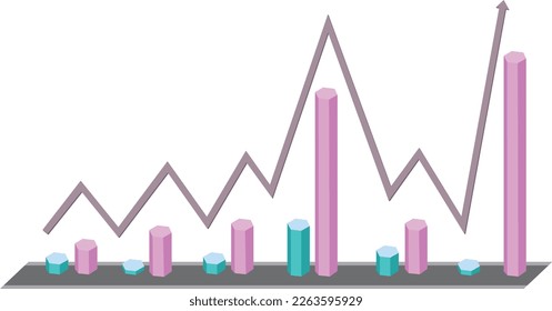 
Infografía de ascenso y caída. Gráficos vectoriales