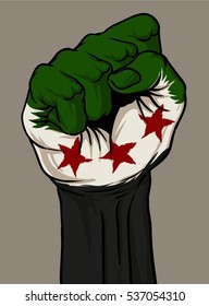 rise up and fight of aleppo, or hand fist illustration 