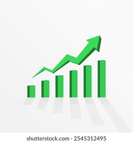 Rise up green arrow with stock trading chart