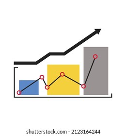 rise and growth indicator graphic illustration for finance and business
