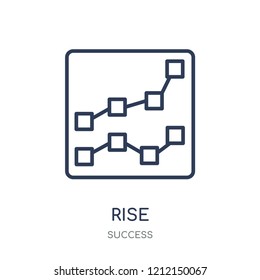 Rise icon. Rise linear symbol design from Success collection. Simple outline element vector illustration on white background.