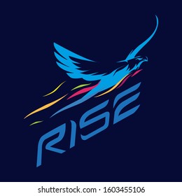 Rise logo with eagle flaying vector