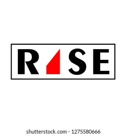 Rise logo vector with simple font in black frame. Suit for company logo, marketing material, group or community icon, etc